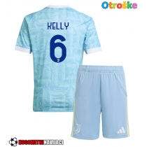 Otroške Nogometnih dresov Juventus Lloyd Kelly #6 Gostujoči 2025-26 Kratki rokavi (+ hlače)